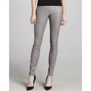 Theory Ima Maximus Lamb Leather Leggings Gray Size 6 NWT